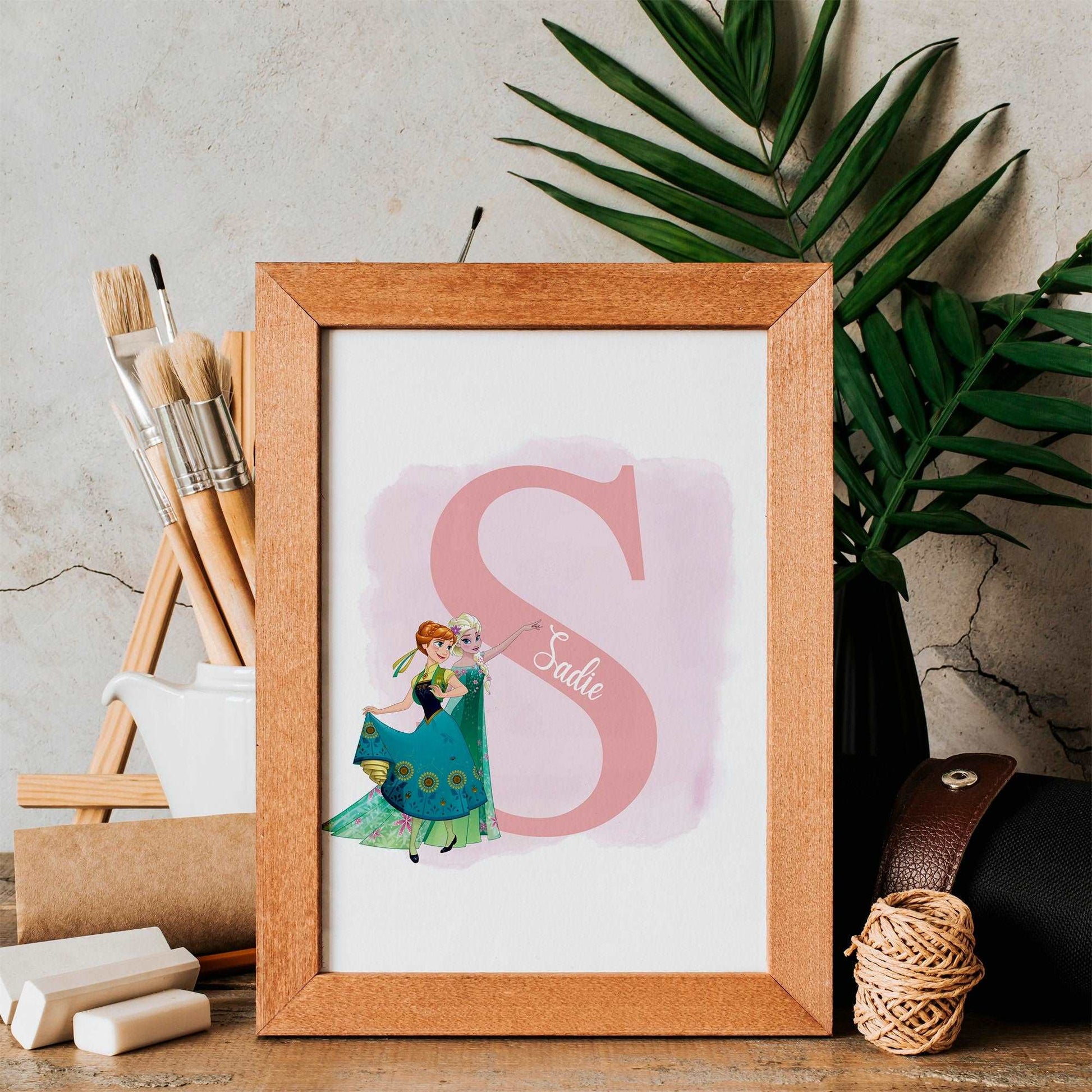 Personalised Anna & Elsa Print | Frozen II Quote Pixar Disney Movie Kids Children Babies Nursery Bedroom Art Wall Decor Poster