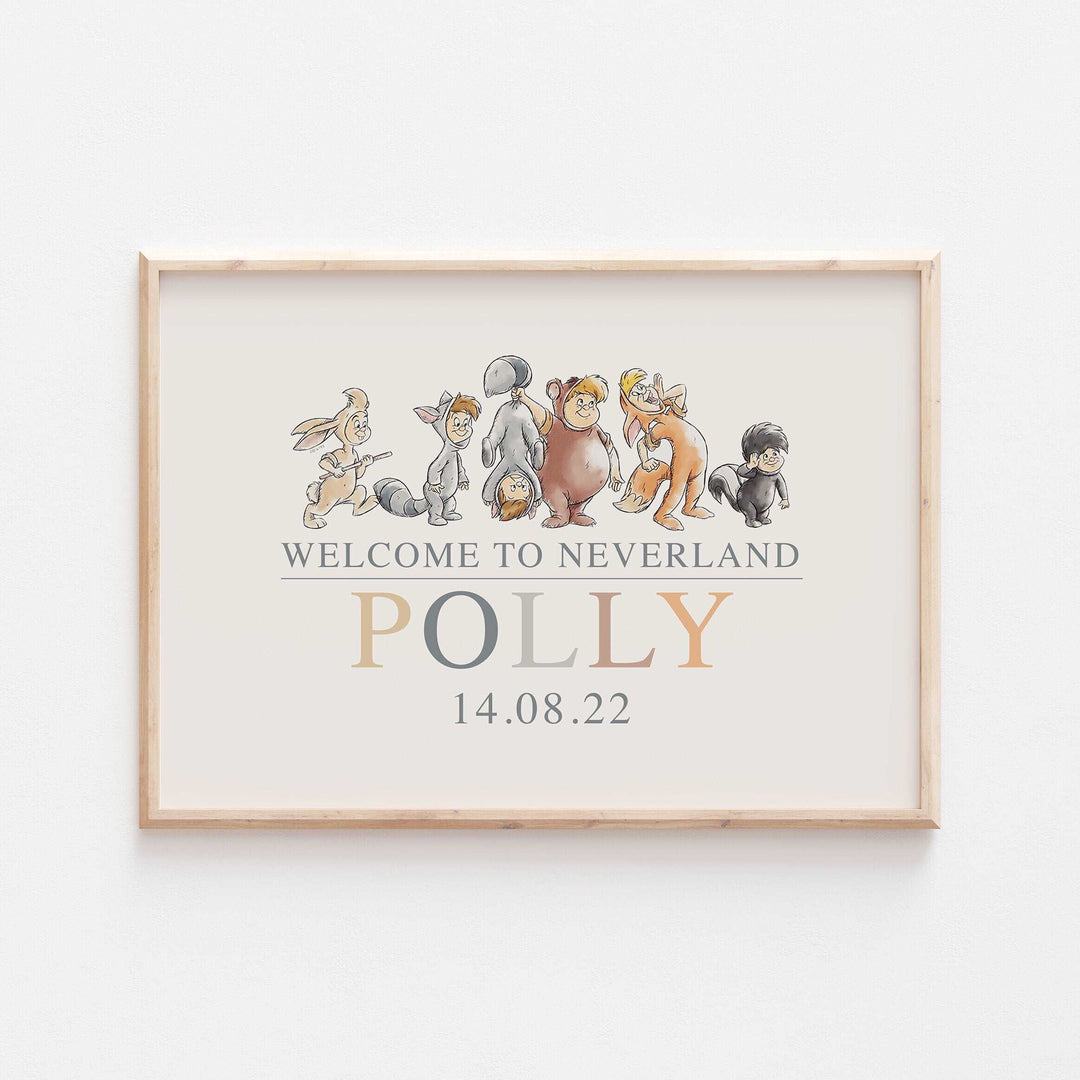 Lost Boys Print | Personalised Peter Pan Disney Watercolour Bedroom Nursery Decor Baby Gift Mothers Day Pixar Neverland Fairy Lost Boys