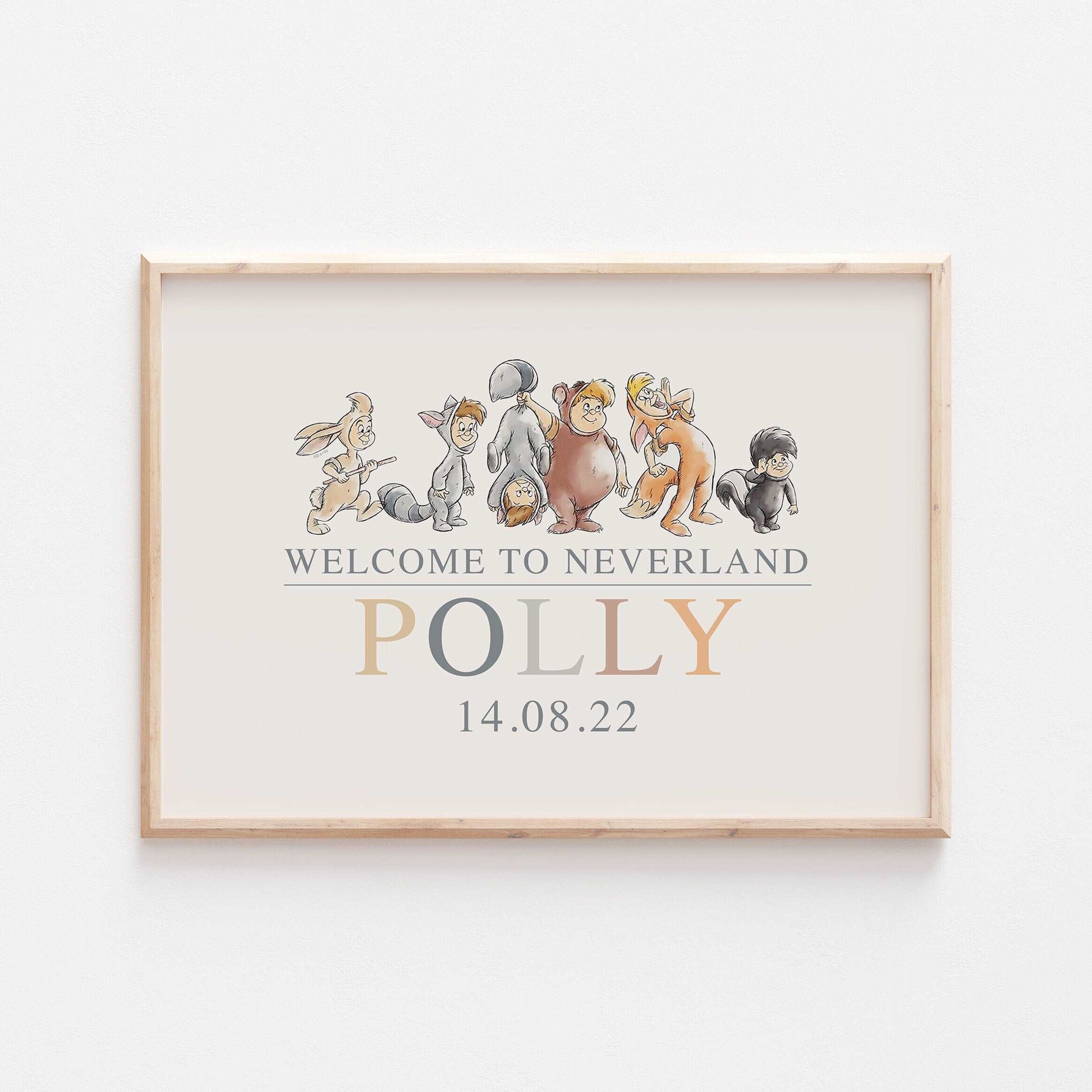 Lost Boys Print | Personalised Peter Pan Disney Watercolour Bedroom Nursery Decor Baby Gift Mothers Day Pixar Neverland Fairy Lost Boys