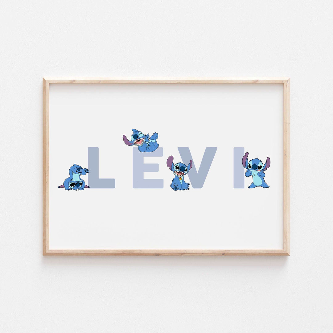 Lilo & Stitch Personalised Print | Lilo Stitch Alien Monster Hawaii Bedroom Kids Children Nursery Bedroom Art Wall Disney Pixar