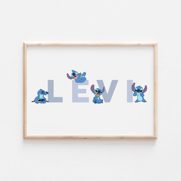 Lilo & Stitch Personalised Print | Lilo Stitch Alien Monster Hawaii Bedroom Kids Children Nursery Bedroom Art Wall Disney Pixar