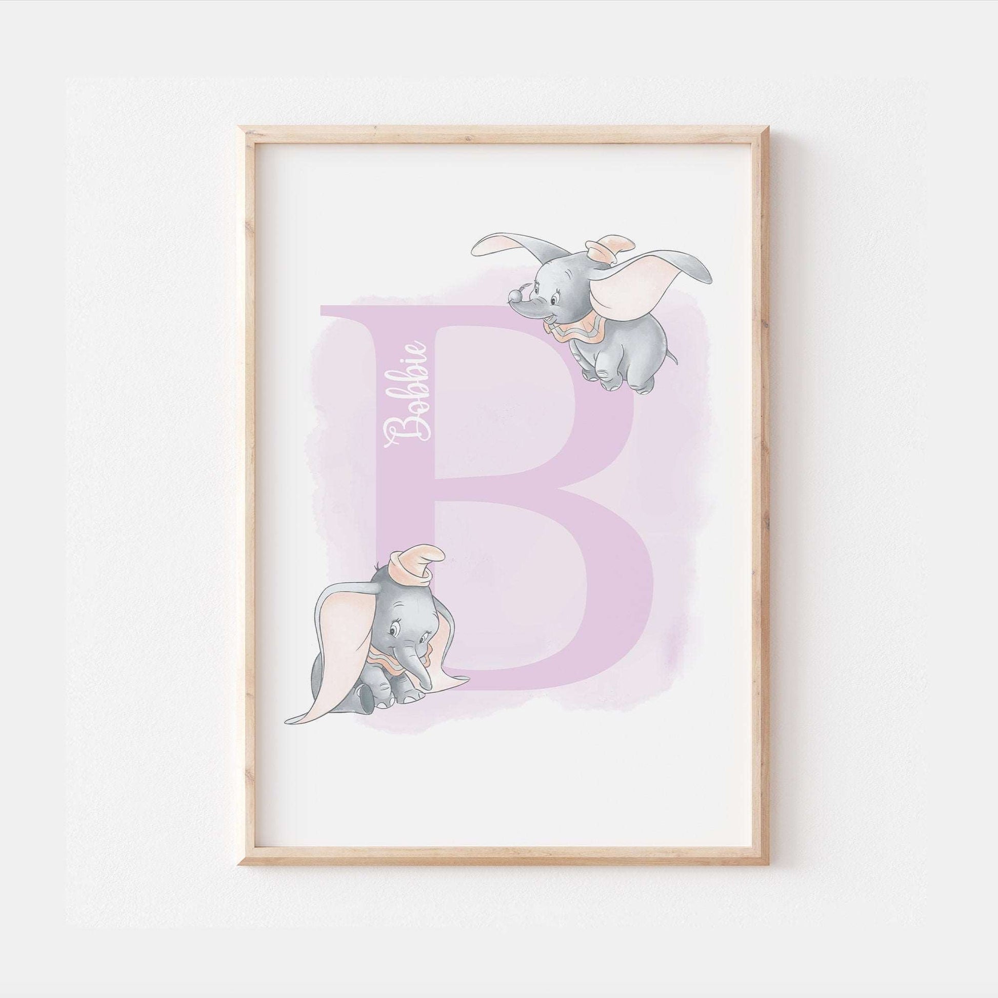 Personalised Dumbo Print | Flying Elephant | Quote Cute Pixar Disney Movie Kids Children Babies Nursery Bedroom Art Wall Decor