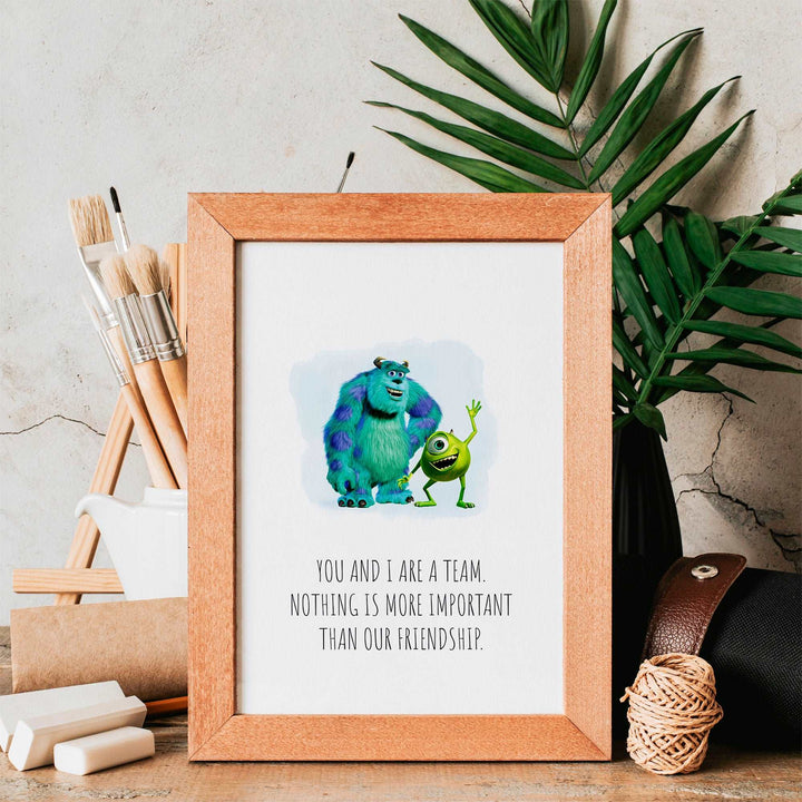 Monsters Inc Quotes | Sulley Roz Boo Mike Disney Randall Print Kids Children Babies Nursery Bedroom Art Wall Decor Kitty University