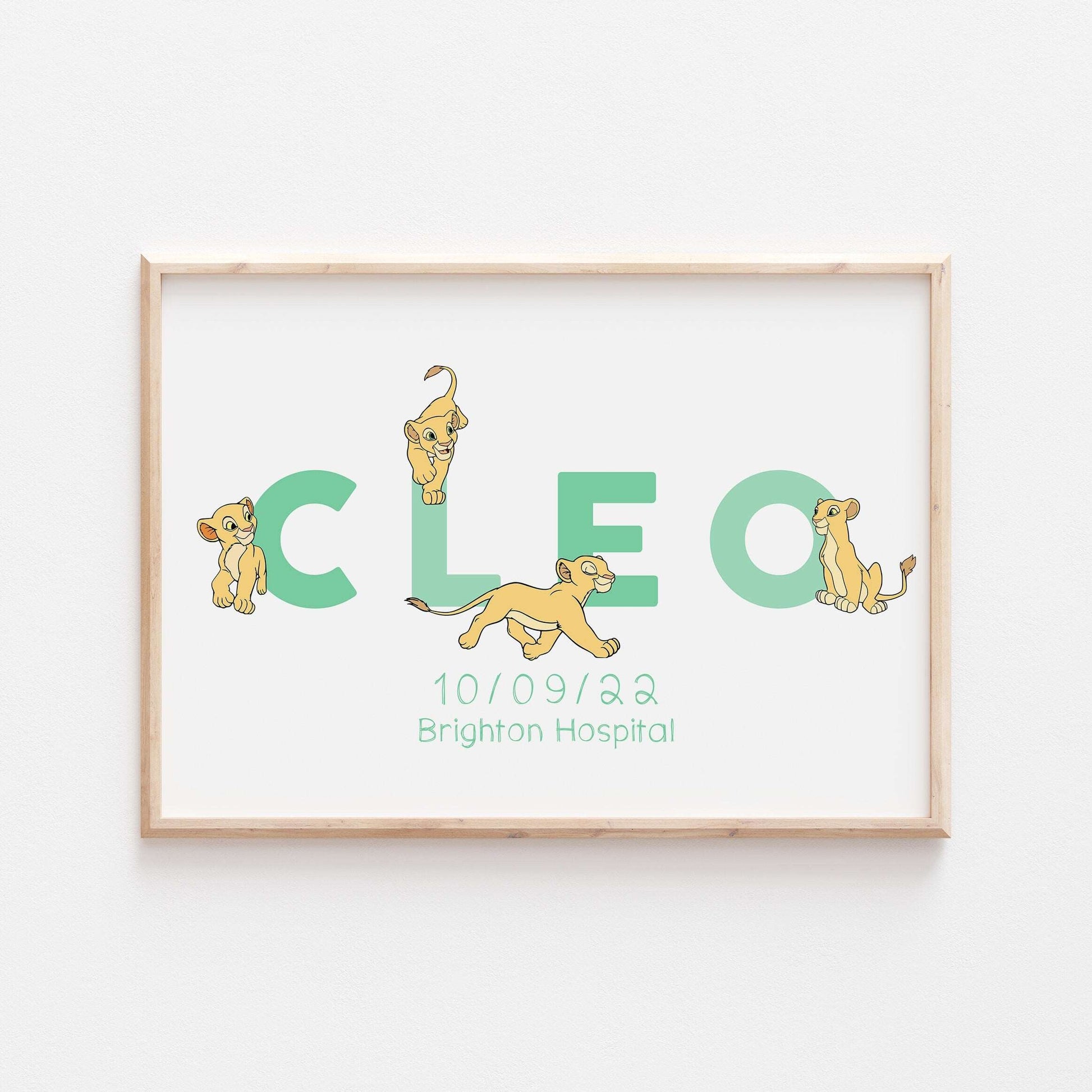 Nala | Personalised Disney Simba Nala Pixar Lion King Print | Bedroom Quote Print Kids Children Babies Nursery Bedroom Art Wall Decor