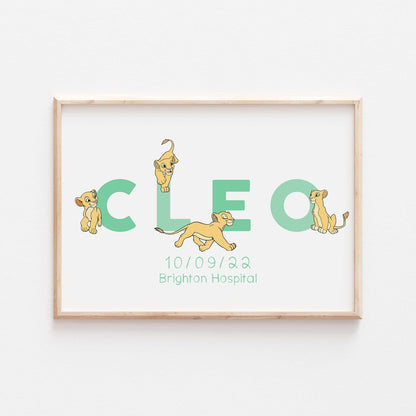 Nala | Personalised Disney Simba Nala Pixar Lion King Print | Bedroom Quote Print Kids Children Babies Nursery Bedroom Art Wall Decor