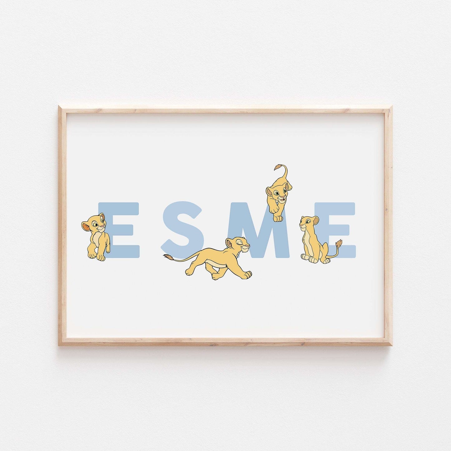 Nala | Personalised Disney Simba Nala Pixar Lion King Print | Bedroom Quote Print Kids Children Babies Nursery Bedroom Art Wall Decor