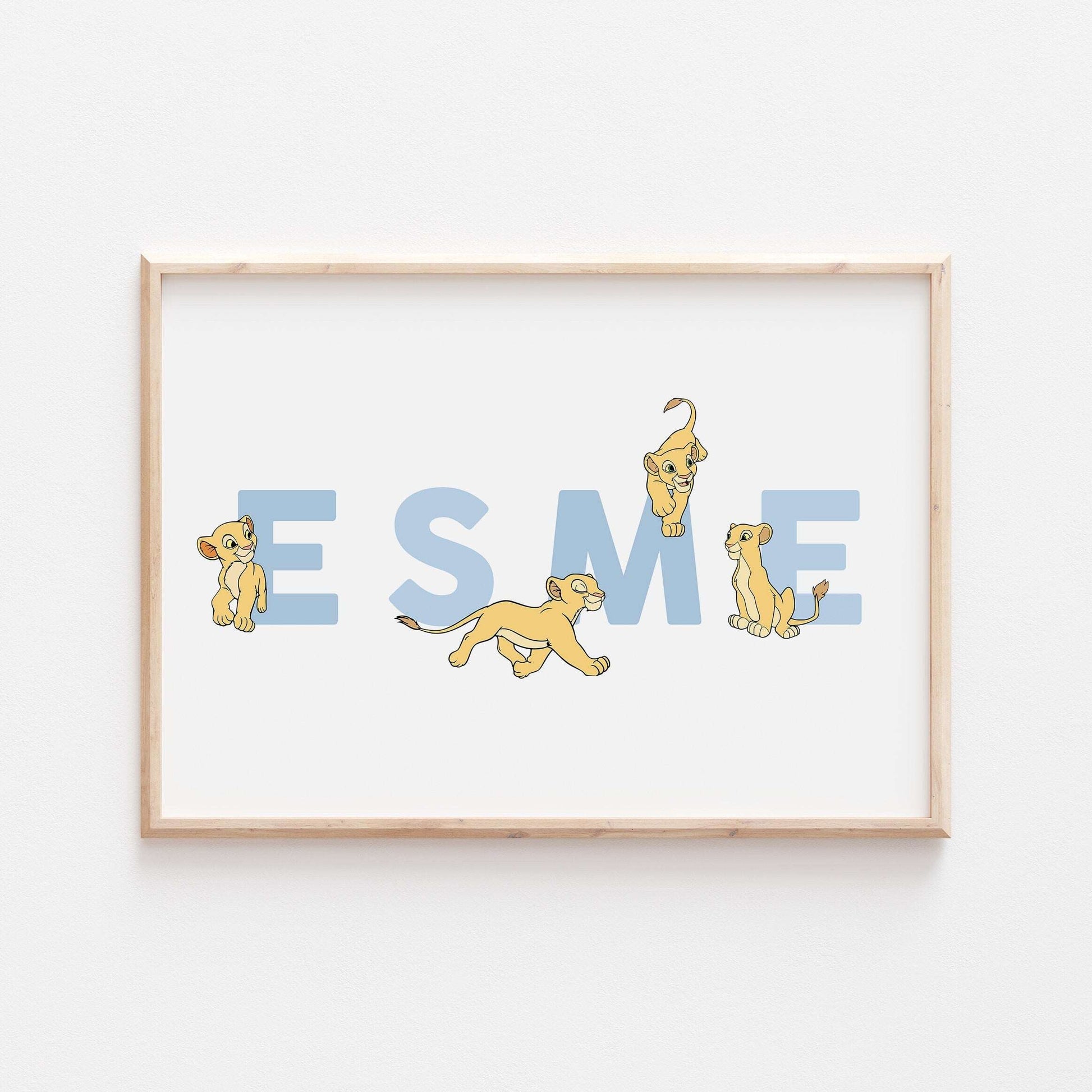 Nala | Personalised Disney Simba Nala Pixar Lion King Print | Bedroom Quote Print Kids Children Babies Nursery Bedroom Art Wall Decor