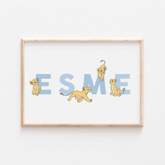 Nala | Personalised Disney Simba Nala Pixar Lion King Print | Bedroom Quote Print Kids Children Babies Nursery Bedroom Art Wall Decor