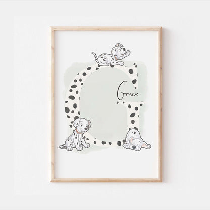 Personalised 101 Dalmatians Print | Patch Spot Pongo Perdita Pixar Disney Movie Kids Children Babies Nursery Bedroom Art Wall Decor Poster
