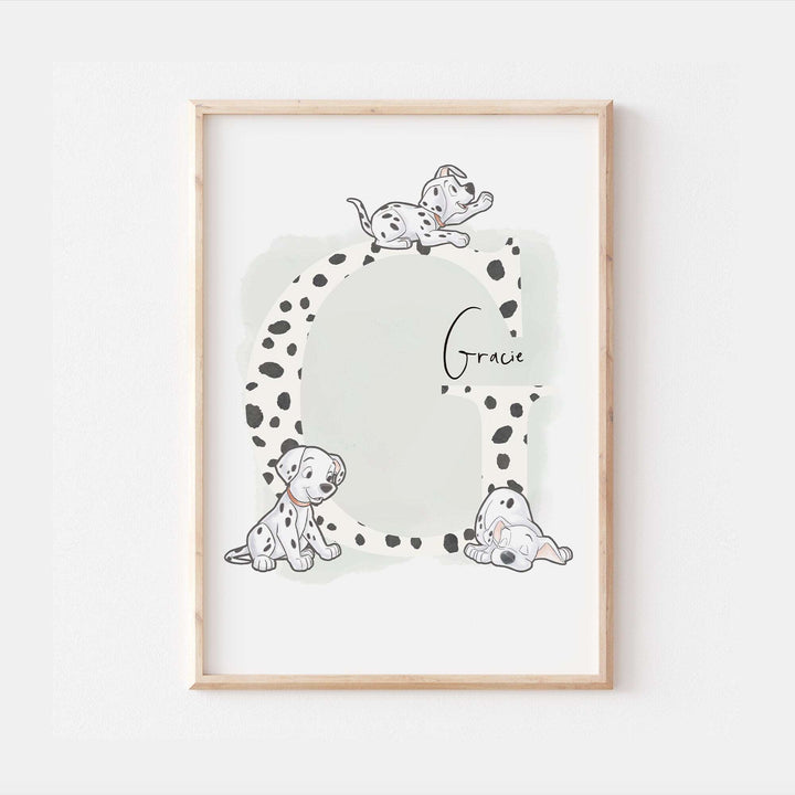 Personalised 101 Dalmatians Print | Patch Spot Pongo Perdita Pixar Disney Movie Kids Children Babies Nursery Bedroom Art Wall Decor Poster