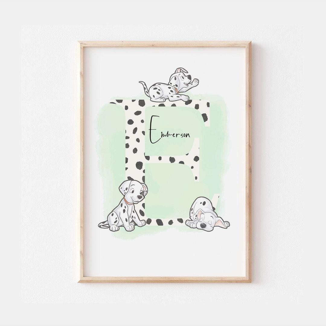 Personalised 101 Dalmatians Print | Patch Spot Pongo Perdita Pixar Disney Movie Kids Children Babies Nursery Bedroom Art Wall Decor Poster