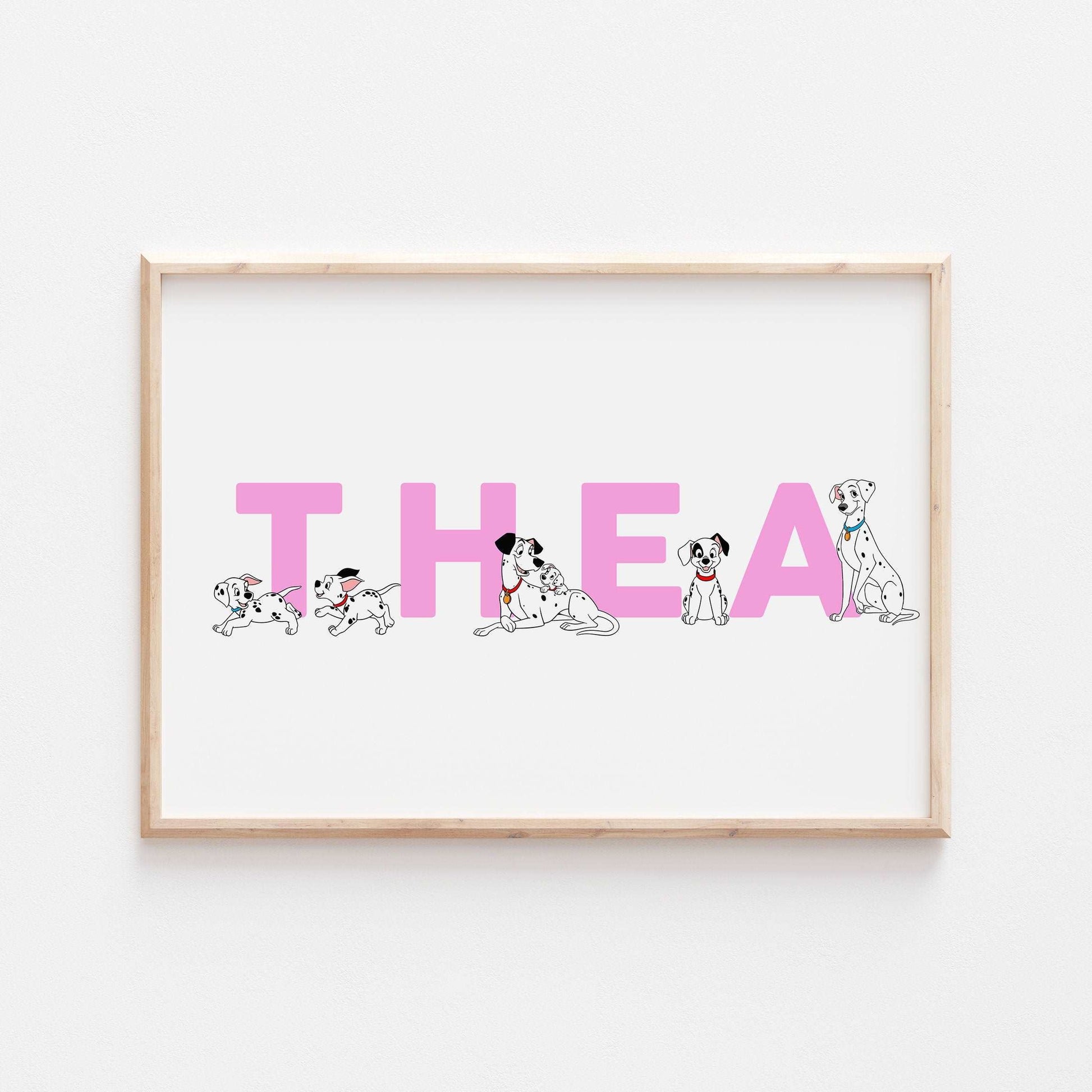 101 Dalmatian Personalised Print |Pongo Perdita Patch Spot Lucky Bedroom Kids Children Nursery Bedroom Art Wall Disney Pixar