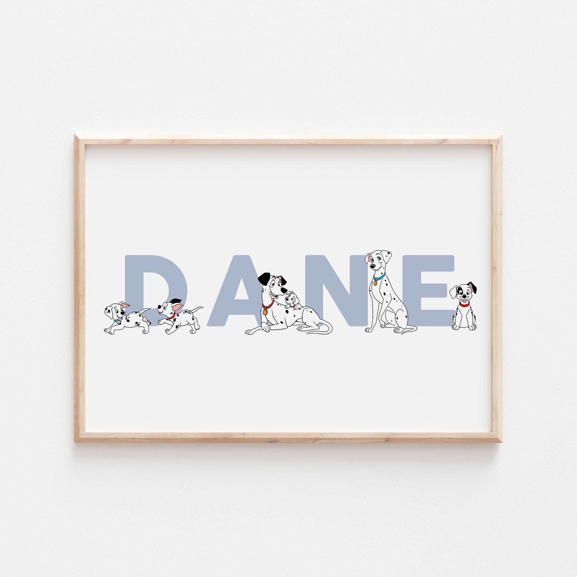 101 Dalmatian Personalised Print |Pongo Perdita Patch Spot Lucky Bedroom Kids Children Nursery Bedroom Art Wall Disney Pixar