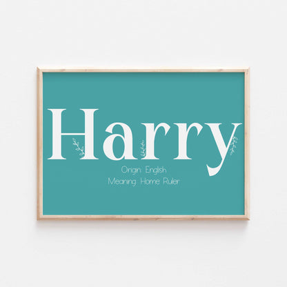 Personalised Name Meaning Print | Origin Children’s Nursery Wall Art Decor Gift Educational Kids Newborn bedroom poster