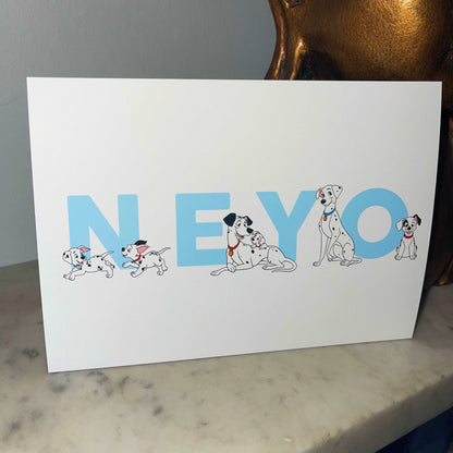 101 Dalmatian Personalised Print |Pongo Perdita Patch Spot Lucky Bedroom Kids Children Nursery Bedroom Art Wall Disney Pixar