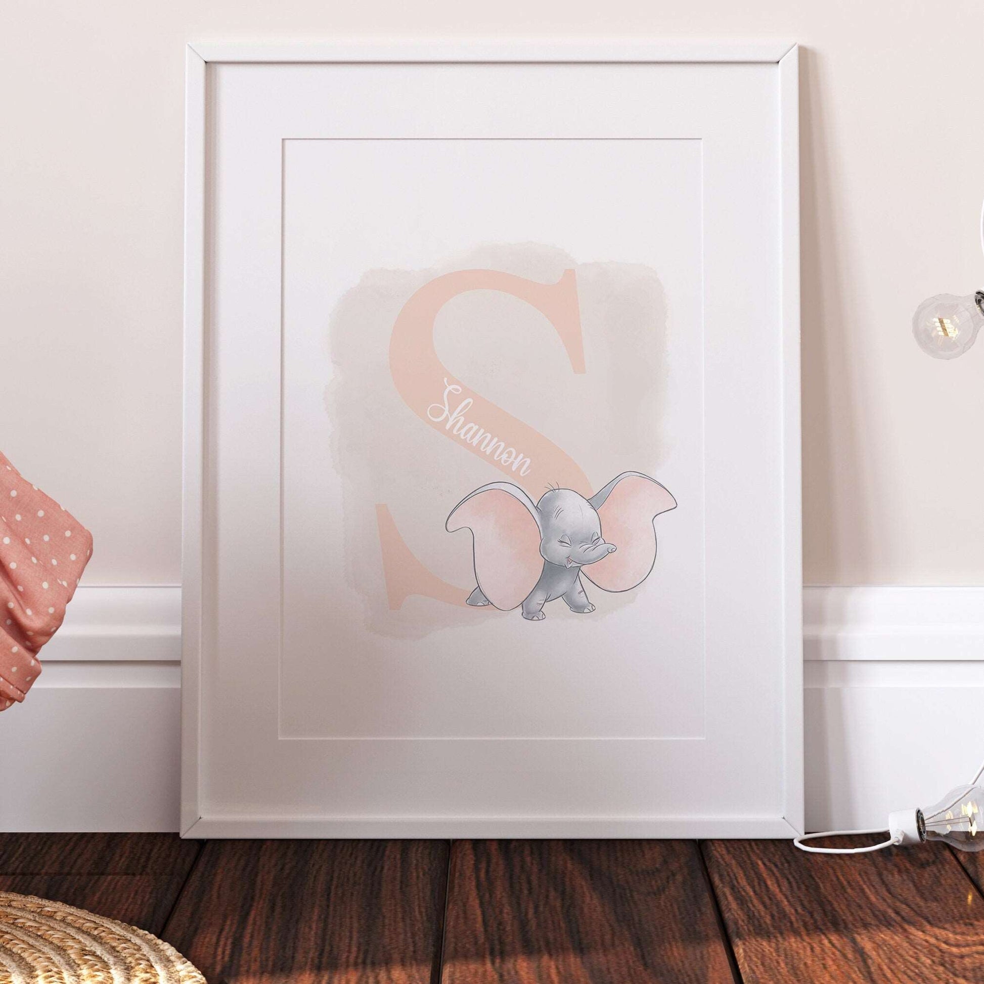 Personalised Dumbo Print | Flying Elephant | Quote Cute Pixar Disney Movie Kids Children Babies Nursery Bedroom Art Wall Decor