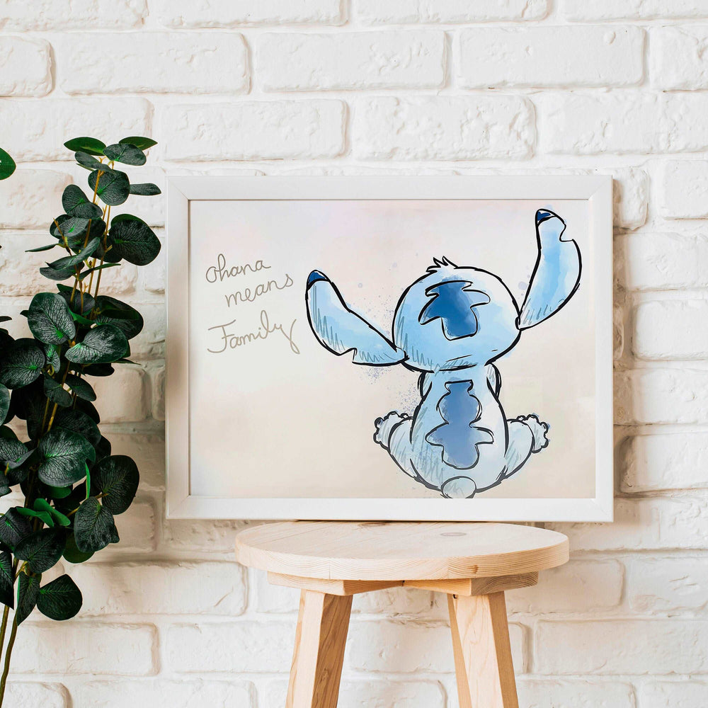 Lilo & Stitch | Ohana Bedroom Quote Print Kids Children Pixar Disney Babies Nursery Bedroom Art Wall Decor Hawaii Aliens Cute Newborn