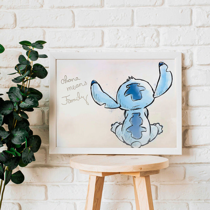 Lilo & Stitch | Ohana Bedroom Quote Print Kids Children Pixar Disney Babies Nursery Bedroom Art Wall Decor Hawaii Aliens Cute Newborn