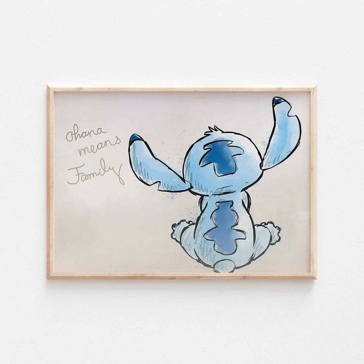 Lilo & Stitch | Ohana Bedroom Quote Print Kids Children Pixar Disney Babies Nursery Bedroom Art Wall Decor Hawaii Aliens Cute Newborn