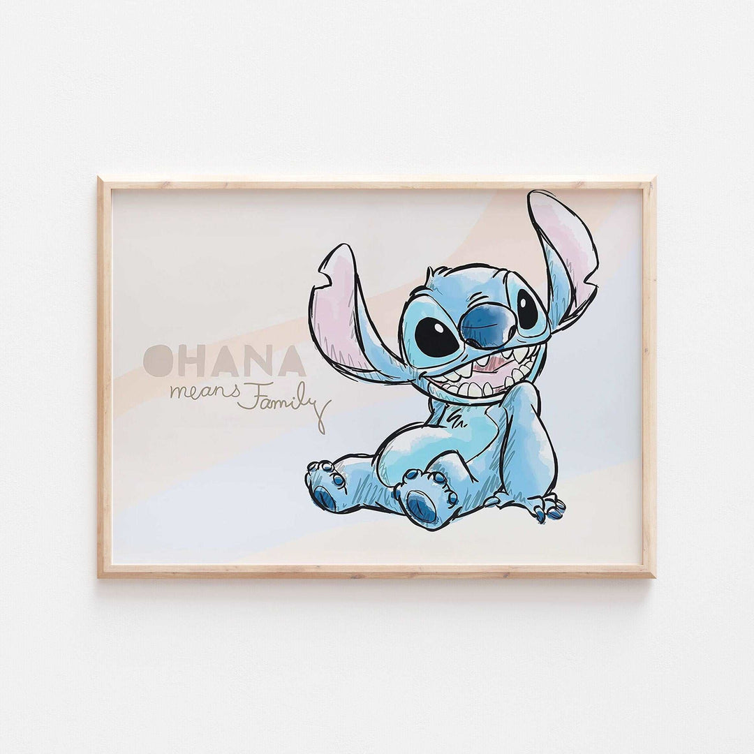 Lilo & Stitch | Ohana Bedroom Quote Print Kids Children Pixar Disney Babies Nursery Bedroom Art Wall Decor Hawaii Aliens Cute Newborn