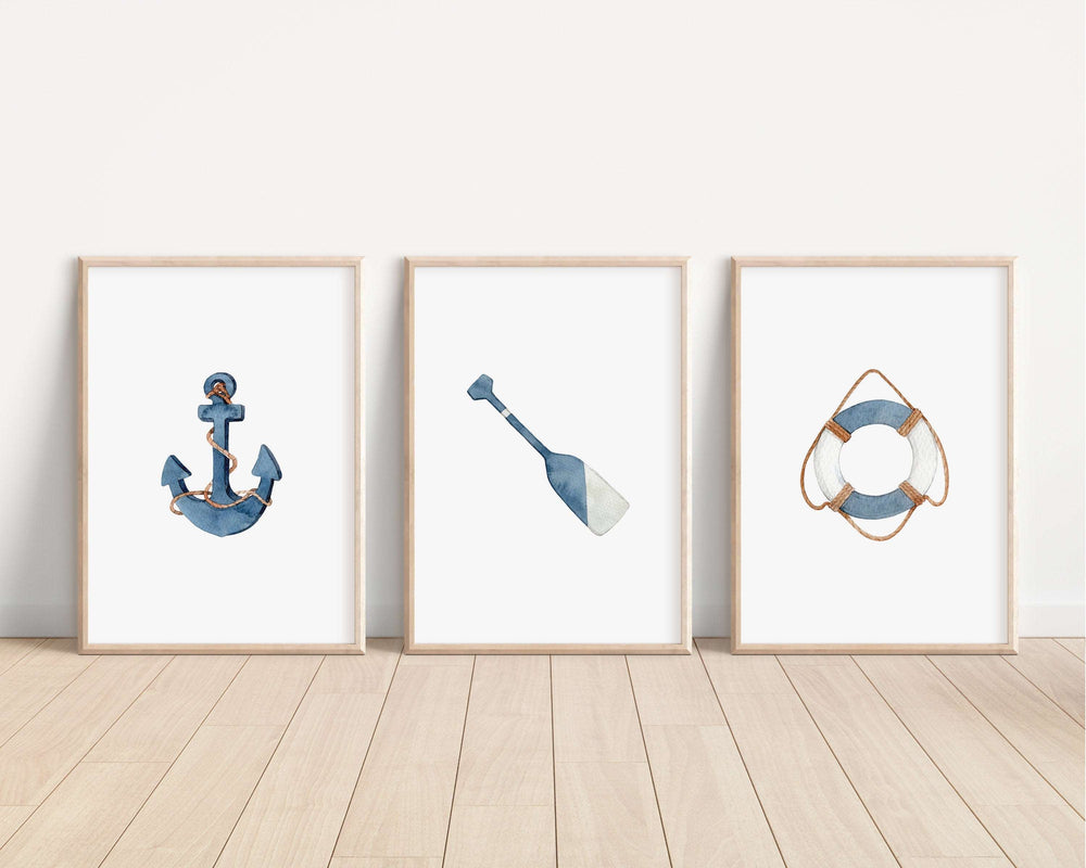 Nautical Prints | Anchor Lighthouse Boat Ore Ocean Sea Pirate Art Poster Gift Kids Nursery Decor Wall Art Beach Newborn Bedroom Theme