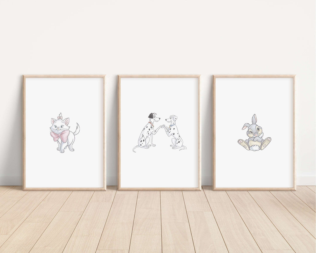 Disney Classics | Personalised Newborn Print Dumbo Lion King Pongo Disney Watercolour Bedroom Nursery Decor Baby Gift Mothers Day Pixar