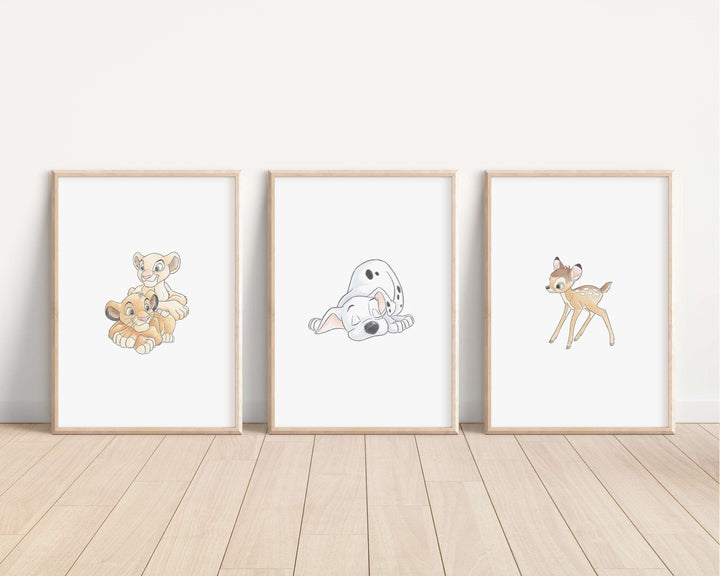 Disney Classics | Personalised Newborn Print Dumbo Lion King Pongo Disney Watercolour Bedroom Nursery Decor Baby Gift Mothers Day Pixar