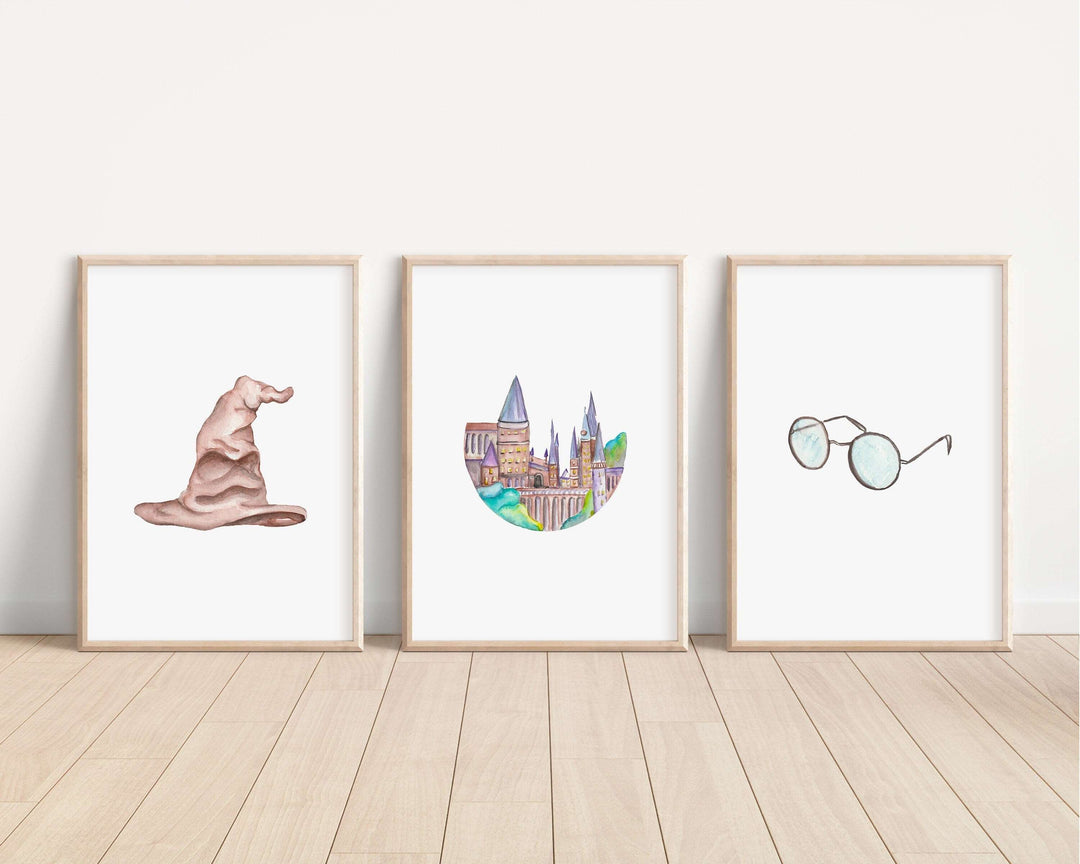 Harry Potter Prints | Hedwig Snitch Gryffindor Hogwarts Bedroom Witch Wizard Kids Children Nursery Bedroom Art Wall Disney Pixar