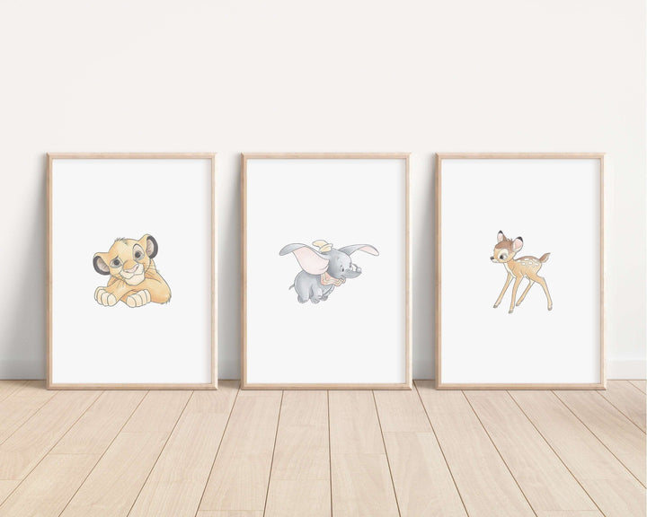 Disney Classics | Personalised Newborn Print Dumbo Lion King Pongo Disney Watercolour Bedroom Nursery Decor Baby Gift Mothers Day Pixar