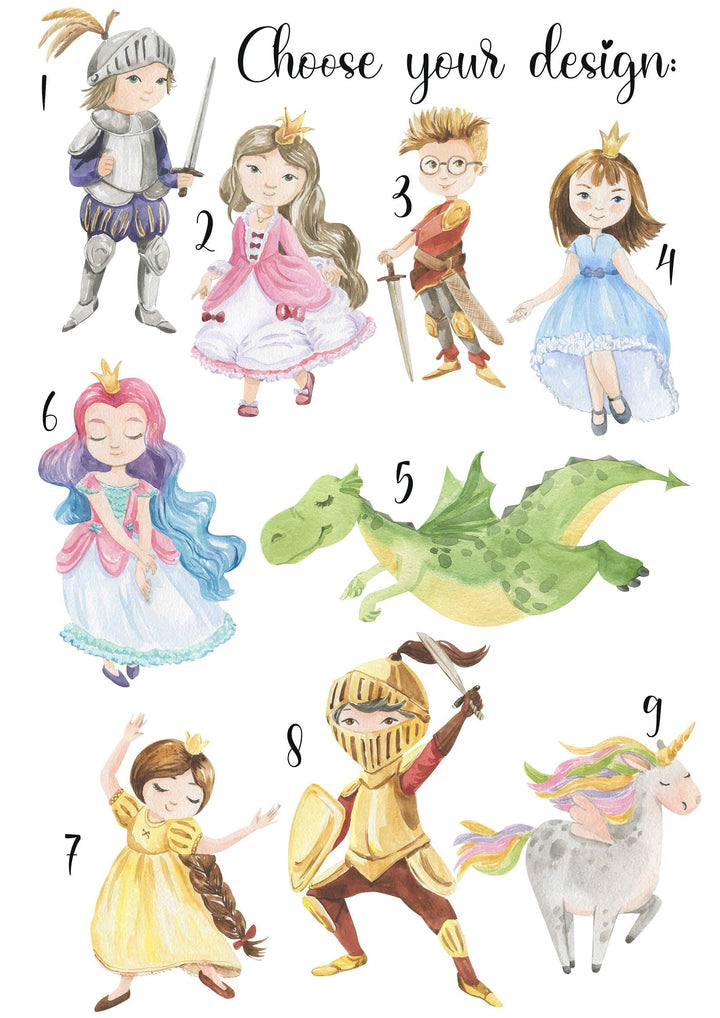 Knight & Princess Prints | Dragon Fairytale Storybook Fantasy Bedroom Kids Children Nursery Bedroom Art Wall Disney Pixar