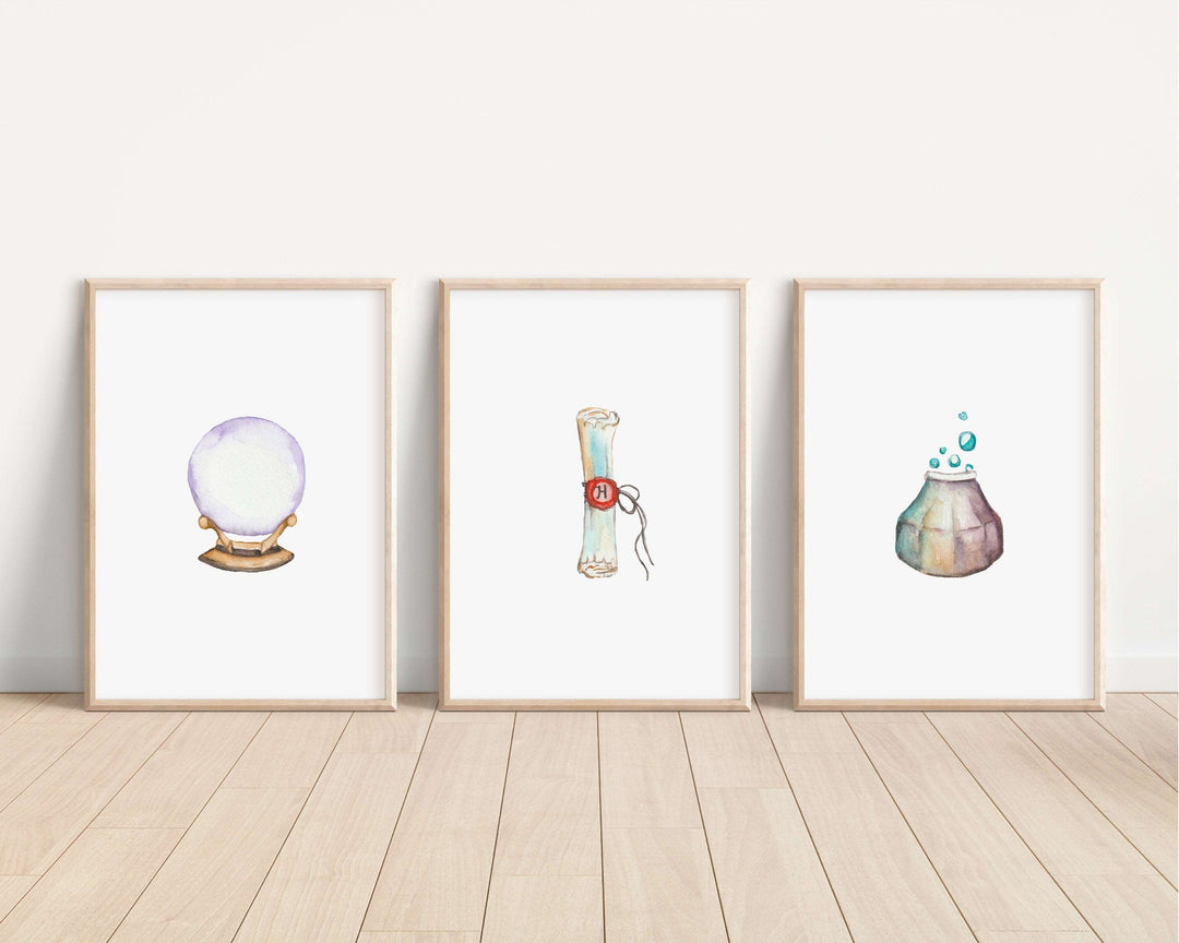 Harry Potter Prints | Hedwig Snitch Gryffindor Hogwarts Bedroom Witch Wizard Kids Children Nursery Bedroom Art Wall Disney Pixar