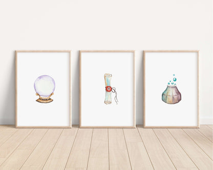 Harry Potter Prints | Hedwig Snitch Gryffindor Hogwarts Bedroom Witch Wizard Kids Children Nursery Bedroom Art Wall Disney Pixar