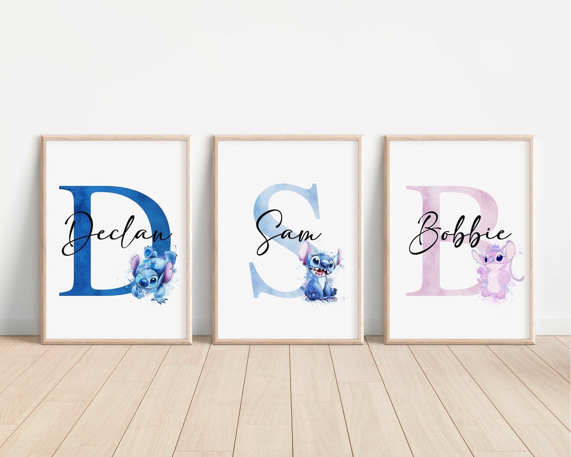 Lilo & Stitch Personalised Print | Lilo Stitch Alien Newborn Gift Hawaii Bedroom Kids Children Nursery Bedroom Art Wall Disney Pixar