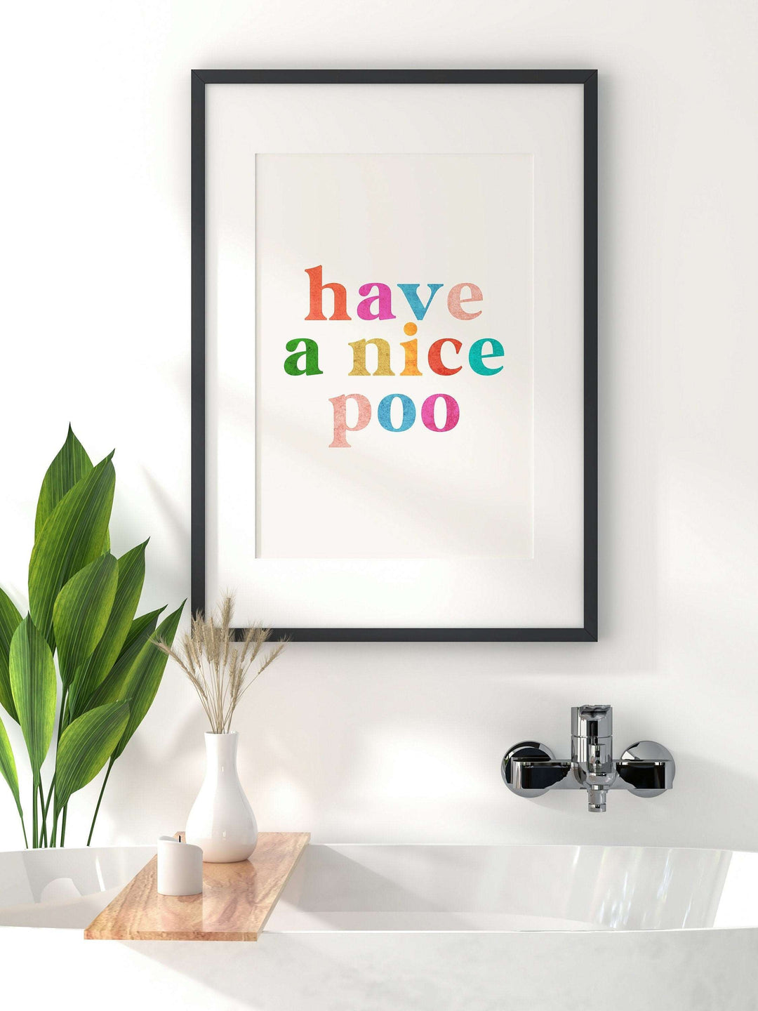 Have A Nice Poo Print | Colorful Toilet Quote Affirmation Art | Love Happy Cute Bathroom Wall Art Decor | Poster Vibrant Home