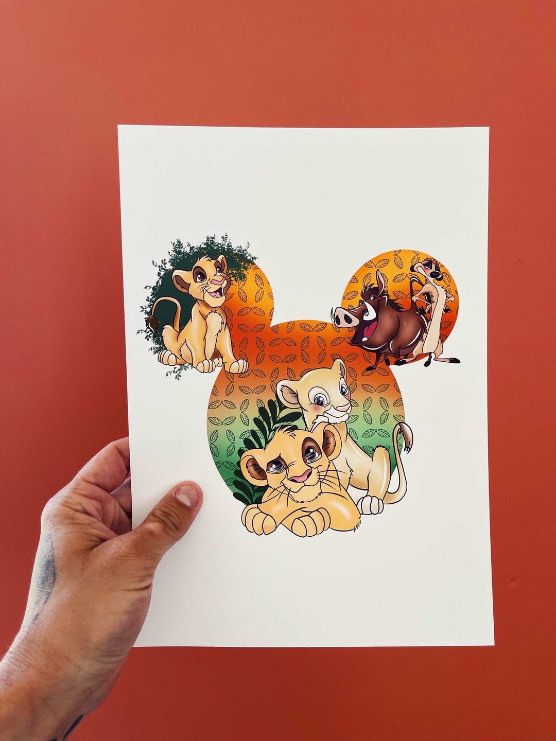 The Lion King Simba & Nala Mickey Head Print