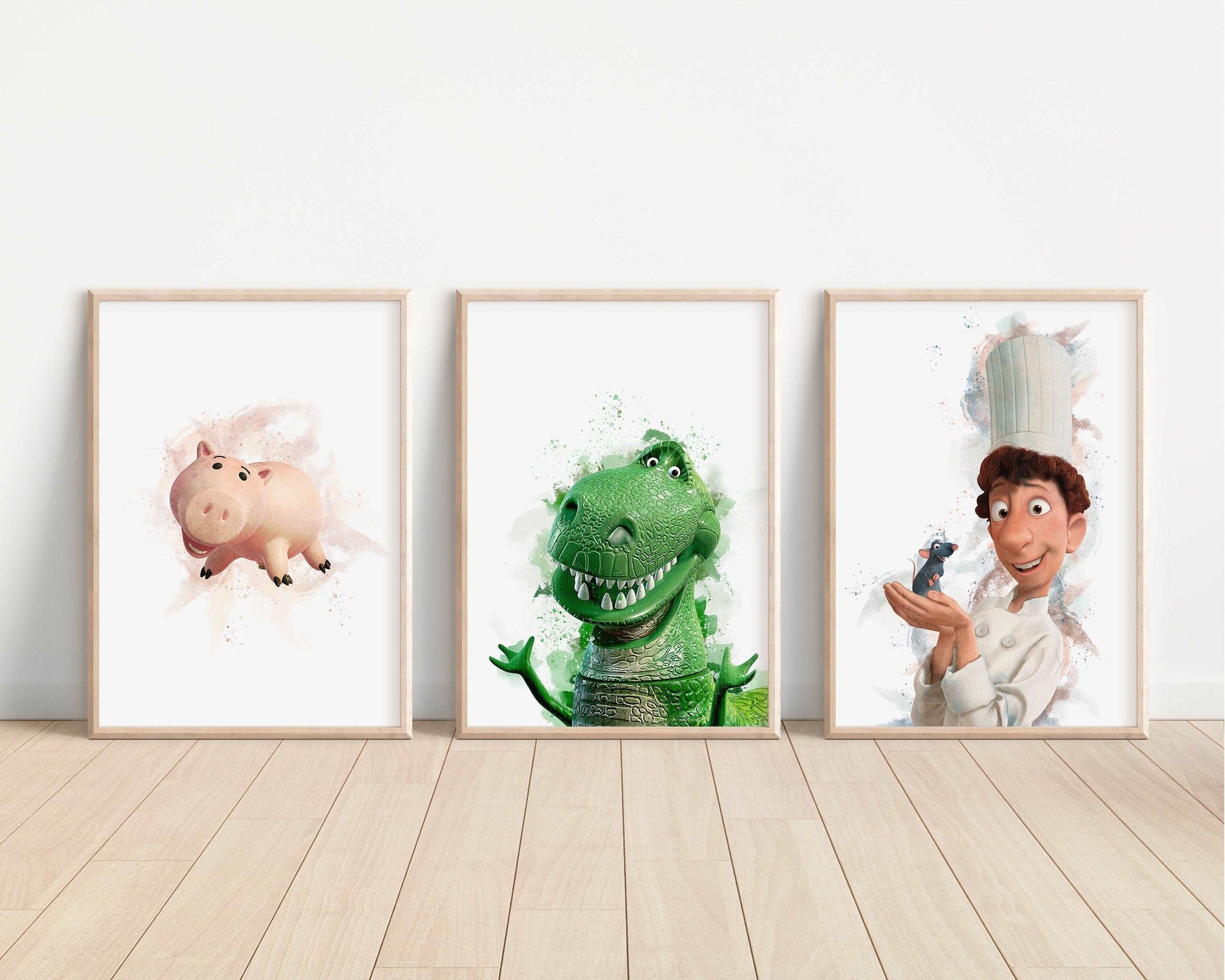 Pixar Watercolour Prints | Monsters Inc Toy Story Nemo Remy Cars Bedroom Print Kids Children Nursery Bedroom Art Wall Disney Pixar