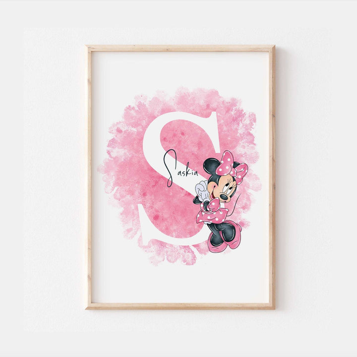 Personalised Minnie Mouse Print | Mickey Pluto Goofy Quote Cute Pixar Disney Movie Kids Children Babies Nursery Bedroom Art Wall Decor