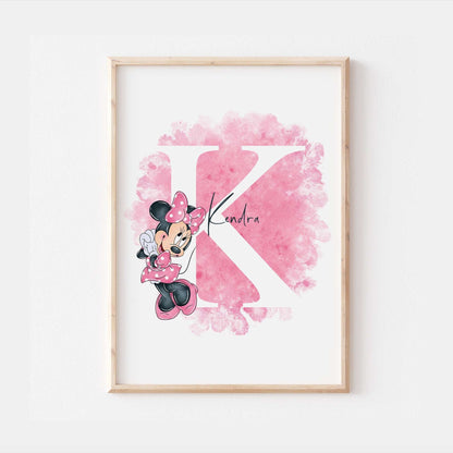 Personalised Minnie Mouse Print | Mickey Pluto Goofy Quote Cute Pixar Disney Movie Kids Children Babies Nursery Bedroom Art Wall Decor