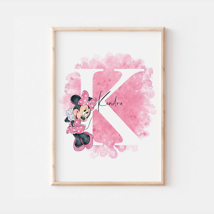 Personalised Minnie Mouse Print | Mickey Pluto Goofy Quote Cute Pixar Disney Movie Kids Children Babies Nursery Bedroom Art Wall Decor