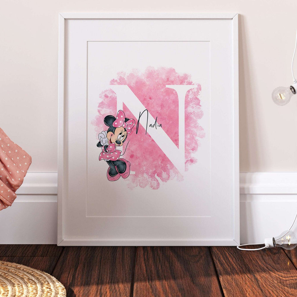 Personalised Minnie Mouse Print | Mickey Pluto Goofy Quote Cute Pixar Disney Movie Kids Children Babies Nursery Bedroom Art Wall Decor