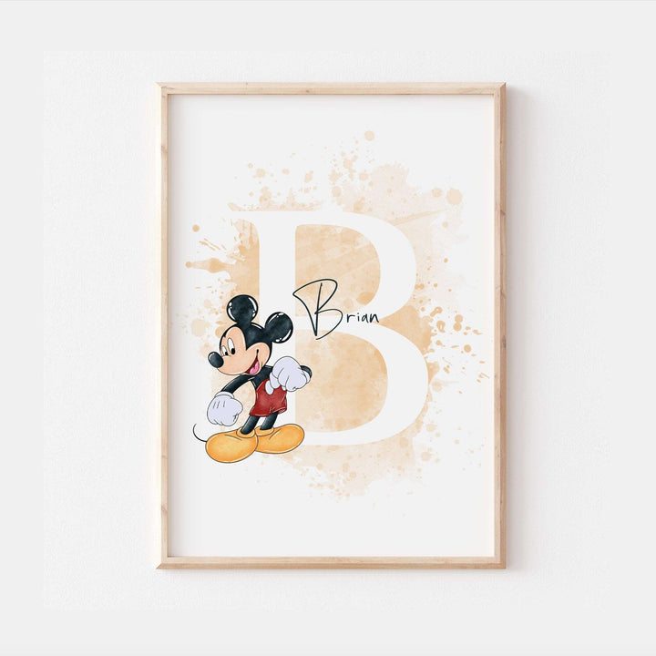 Personalised Mickey Mouse Print | Minnie Pluto Goofy Quote Cute Pixar Disney Movie Kids Children Babies Nursery Bedroom Art Wall Decor