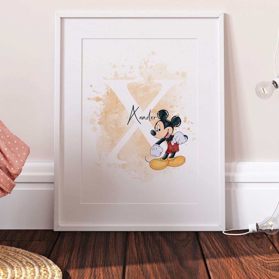 Personalised Mickey Mouse Print | Minnie Pluto Goofy Quote Cute Pixar Disney Movie Kids Children Babies Nursery Bedroom Art Wall Decor