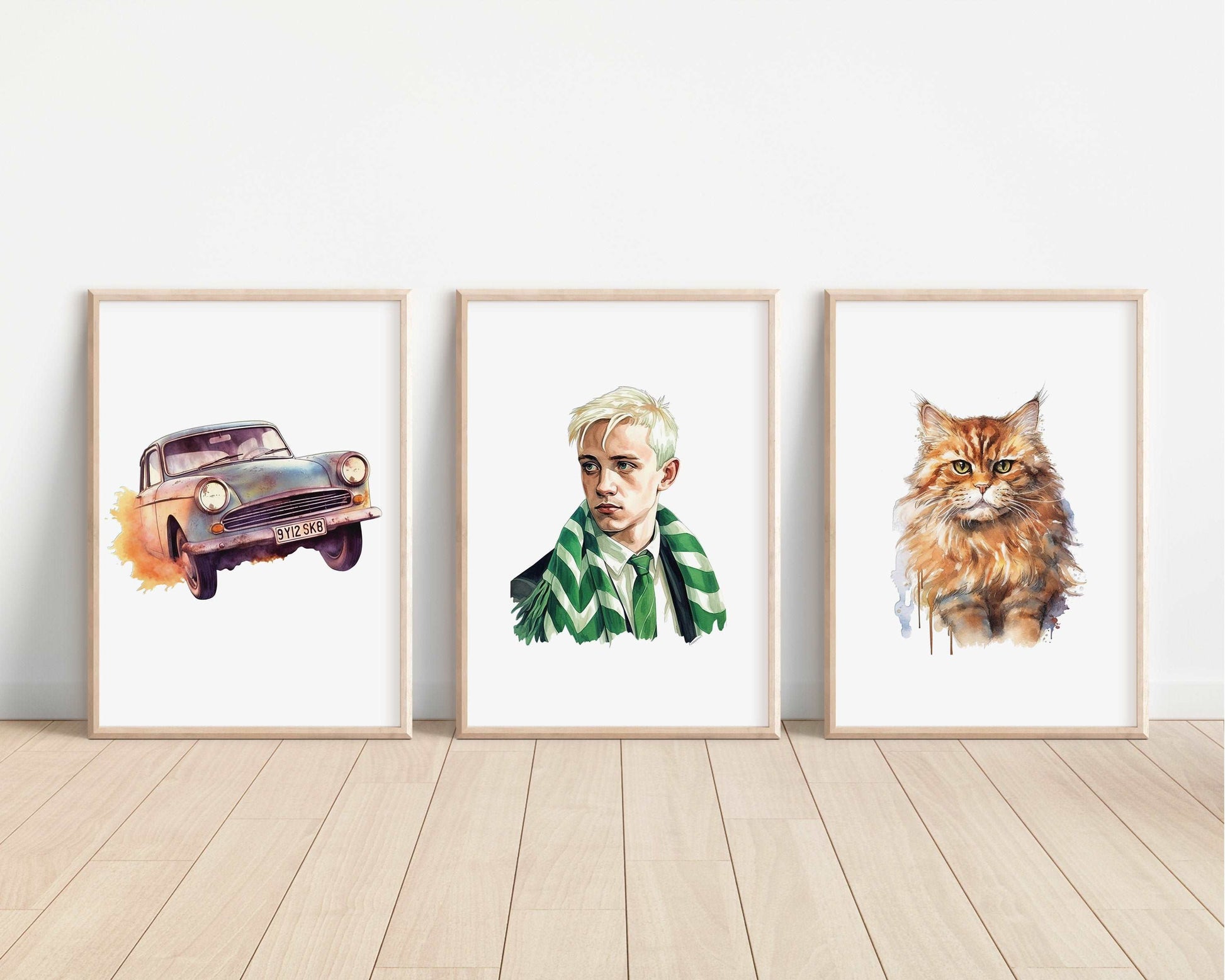Harry Potter Prints | Watercolour Hagrid Dumbledore Hedwig Snitch Gryffindor Hogwarts Bedroom Kids Children Nursery Bedroom Art Wall