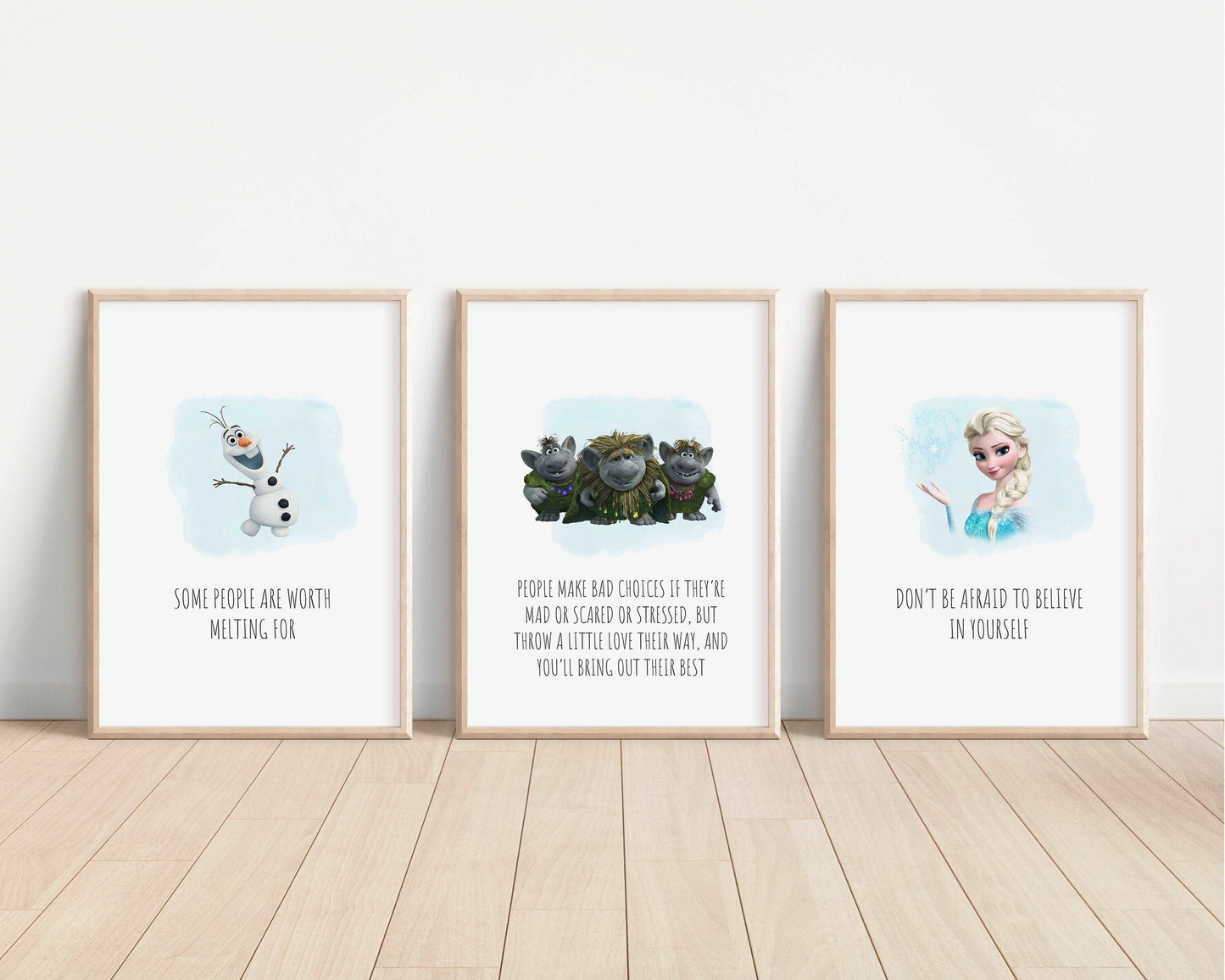 Frozen Quotes | Elsa Anna Olaf Rock Trolls Princesses Print Kids Children Babies Nursery Bedroom Art Wall Decor Disney Pixar