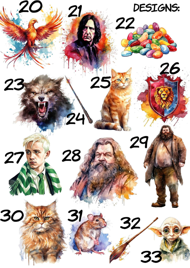 Harry Potter Prints | Watercolour Hagrid Dumbledore Hedwig Snitch Gryffindor Hogwarts Bedroom Kids Children Nursery Bedroom Art Wall