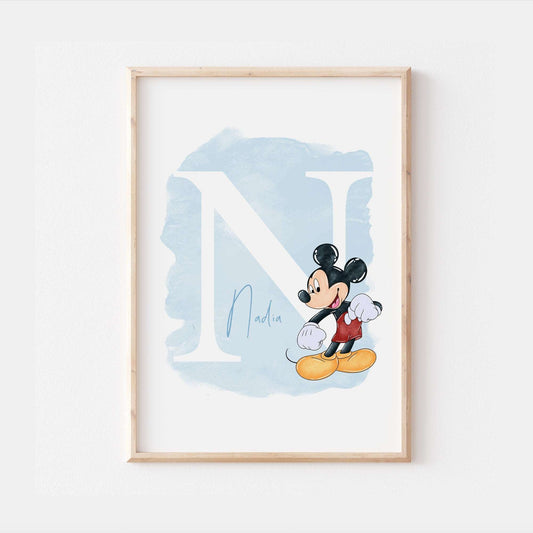 Personalised Mickey Mouse Print | Minnie Pluto Goofy Quote Cute Pixar Disney Movie Kids Children Babies Nursery Bedroom Art Wall Decor