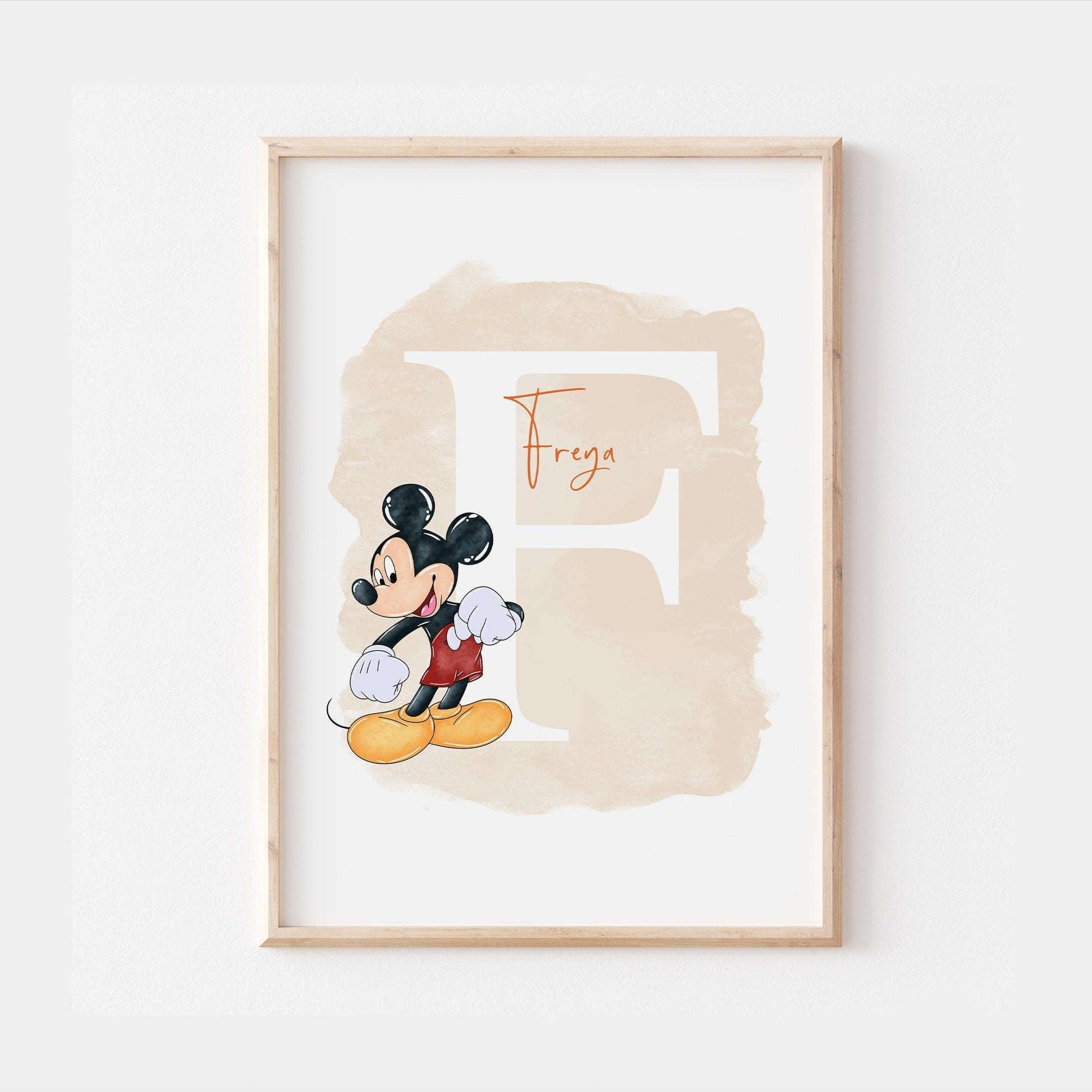 Personalised Mickey Mouse Print | Minnie Pluto Goofy Quote Cute Pixar Disney Movie Kids Children Babies Nursery Bedroom Art Wall Decor