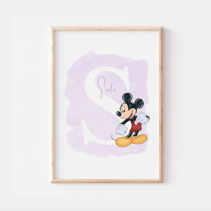 Personalised Mickey Mouse Print | Minnie Pluto Goofy Quote Cute Pixar Disney Movie Kids Children Babies Nursery Bedroom Art Wall Decor