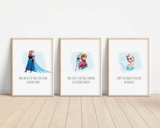 Frozen Quotes | Elsa Anna Olaf Rock Trolls Princesses Print Kids Children Babies Nursery Bedroom Art Wall Decor Disney Pixar