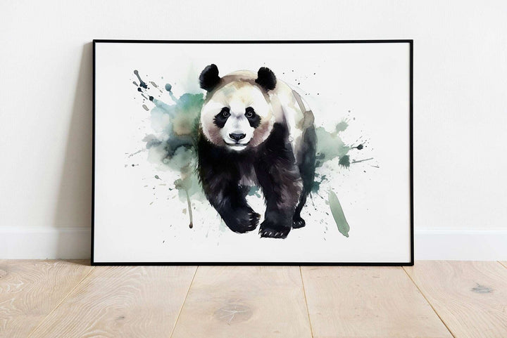 Panda Print | Watercolour China Decor | Colourful Bamboo Home Wall Art | Gift Jungle Posters Nature Kids Nursery Bedroom